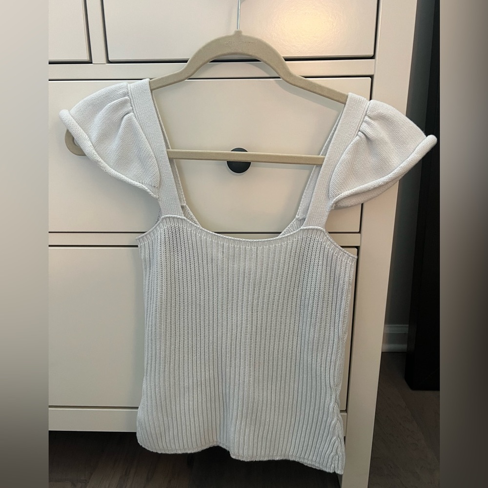 Anthropologie Ribbed Button Front Flutter Sleeve … - image 5